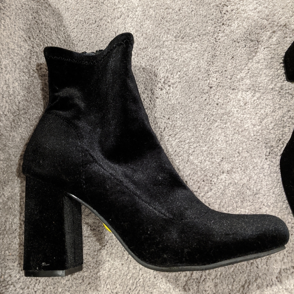Black Velvet Booties